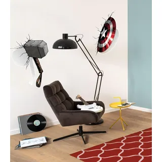 KOMAR Avengers Powerful Weapons - Größe 50 x 70 cm, 2 Bogen - Marvel, Wandsticker, Kinderzimmer
