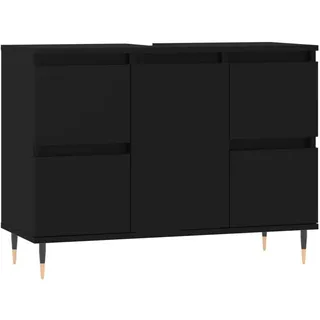 vidaXL Badezimmerschrank 80 x 60 cm Schwarz