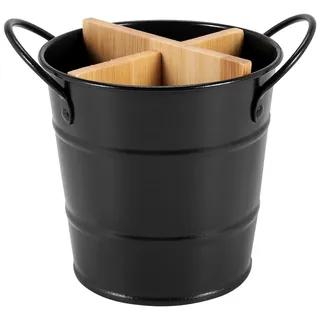 Gokelomg KüChen Besteck Organizer Messer StäNder Aufbewahrung Halter Separater StäBchen KüChen Utensilien Kochen Werkzeug Eimer Schwarz