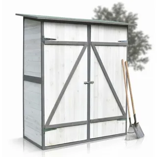 MuCoLa Gartenhaus 1,4 x 1,4 m Weiß/Grau