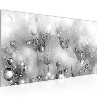 Runa Art Wandbild Pusteblume 1 Teilig 100 x 40 cm Modern Bild auf Vlies Leinwand Gräser Wohnzimmer Schlafzimmer Schwarz Weiss 020812c
