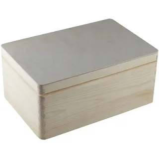 HolzFee Holzkiste 30 x 20 cm Deckel mit Aufbewahrungsbox Allzweckkiste Holz Kiste Holzbox (ohne Griff)