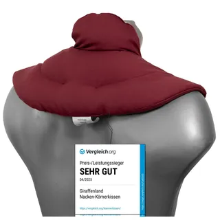 Nackenhörnchen mit Stehkragen weinrot - Kirschkernkissen - Nackenkissen Wärmekissen - Nacken-Heizkissen für Mikrowelle und Backofen