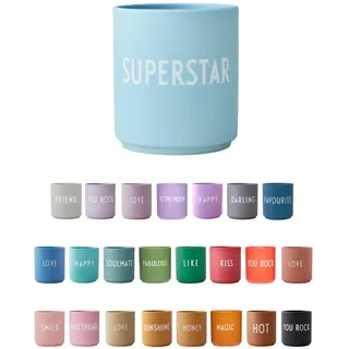 Design Letters Lieblingsbecher Blau SUPERSTAR Tasse | Personalisierte Geschenke für Frauen & Männer | Geburtstag, Weihnachten, Hochzeitsgeschenk | Kaffeebecher Porzellan | Tasse mit Spruch 250 Ml