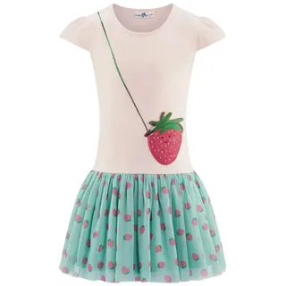 happy girls Sommerkleid mit hochwertigem Frontmotiv in Form einer Umhängetasche rosa 92 EU