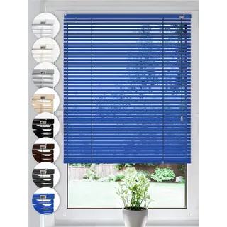 SONELLO Aluminium Jalousie 45cm x 220cm Blau Alu Jalousie Klemmfix ohne Bohren Sichtschutz Blendschutz Lichtschutz Sonnenschutz für Fenster und T... - Blau