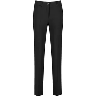 Gerry Weber Damen Schlichte Hose mit Bügelfalten unifarben reguläre Länge, schwarz, 38 - 38