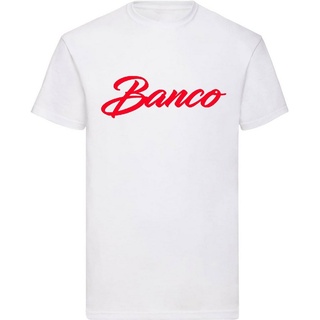 Banco T-Shirt Herren Kurzarm Rundhals Shirt Sommer Sport Freizeit Streetwear rot|weiß 5XL