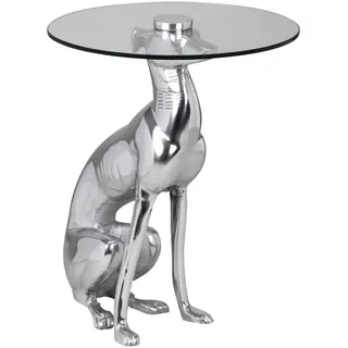Wohnling Beistelltisch rund Glas silber 40,0 x 40,0 x 50,0 cm, 1 St.