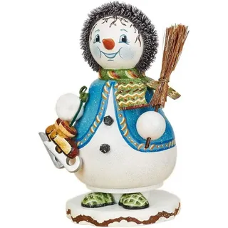 Hubrig Volkskunst Zschorlau Erzgebirge Räuchermann 14 cm blau/bunt