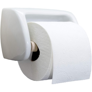 zweckart Klopapierhalter Toilettenpapierhalter Bad WC Garnitur Papierhalter Porzellan weiß