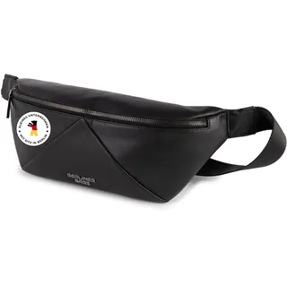 Berliner Bags Premium Bauchtasche Feline, Umhängetasche aus Leder, Crossbody Tasche, Gürteltasche für Damen und Herren - Schwarz