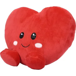 Herzformiges Deko-Kissen - 25cm - rot - Geschenk zum Valentinstag - Hochzeit - Rot