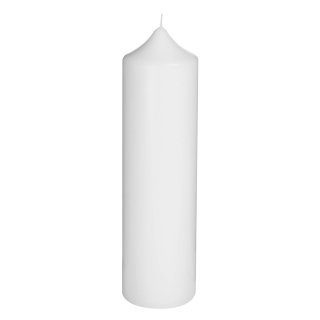 Kerze, Weiss für Taufe, Kommunion 30x6 cm - 8630 - Kerzenrohling, Rundkerze 300x60 mm zum Basteln und Verzieren