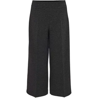 OPUS Damen Culotte | Culotte Misha Festive Wide aus schimmernder Twill Ware Black, 42 - 42W