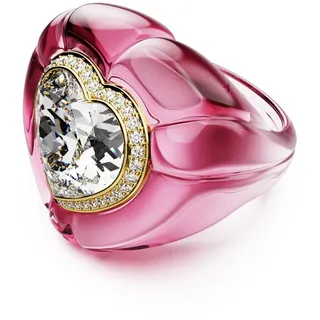 Swarovski Dulcis Kollektion Cocktailring, Herzschliff, Pavé, Herz, Rosa