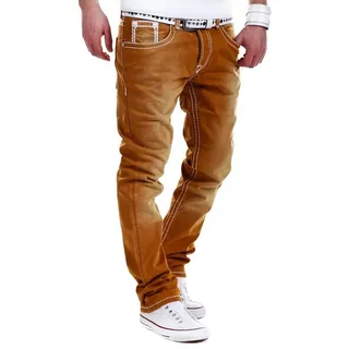 behype Bequeme Jeans Stitch mit dicken Kontrastnähten braun 33