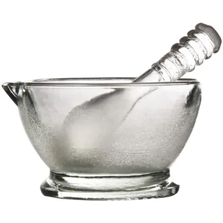 Exceart Glas Mörser Und Pistill Set Guacamole Schüssel für Gewürze Gewürzpasten Kräuter Pestos (90Mm)