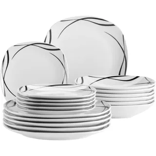 Mäser Teller Set 18-teilig Weiß
