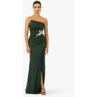 Kraimod Abendkleid mit Schnürrücken und Schlitz grün 40