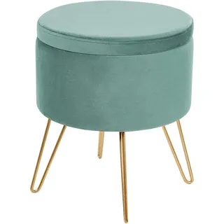 Beliani Pouf Silas Samt 42 x 44 x 42 cm Grün