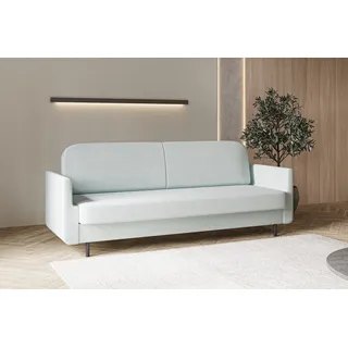 moeblo Schlafsofa POUCH, – Sofa Couch für Wohnzimmer elegantes Polstersofa 3-Sitzer-Sofa mit Bettfunktion, Wohnzimmermöbel und Schlaffunktion, (BxHxT): 221x87x84 cm blau