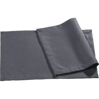 Erwin Müller Tischset, Platzset, Untersetzer Uni, Krefeld anthrazit Größe 35x50 cm - fleckabweisend, schmutzunempfindlich und leicht zu reinigen, Leinen-Optik (weitere Farben)