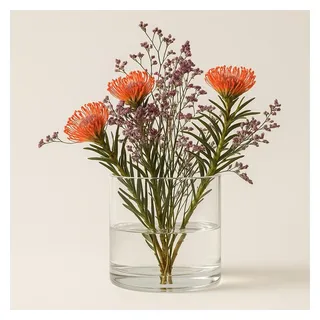trends for living Dekovase Glasvase Dekovase Klarglas Zylinder gerade 15cm/20cm hoch Wohnzimmer (Kein Set, 1 St., 1tlg), Transparentes Glas weiß Ø 20 cm x 20 cm