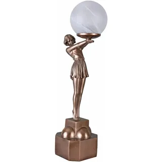 Art Deco Leuchte nach LE Verrier Kugelschirm & Frauenskulptur Sti l1920 Tischlampe IS038 Palazzo Exklusiv