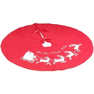 PEARL Weihnachtsbaumdecke: Weihnachtsbaum-Decke in Rot & Weiß mit Santa-Claus-Motiv, Ø 100 cm (Christbaumdecke, Tannenbaumdecke, Weihnachtsdecke für Christbaum)