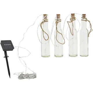 Originelle Solar Flaschen-Lichterkette, warmweisses Licht – Dekorative LED-Lichter für Garten, Balkon & Terrasse, stimmungsvolle Beleuchtung