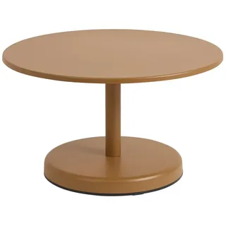 Muuto - Linear Steel Outdoor Kaffeetisch, Ø 70 x H 40 cm, burnt orange RAL 8001