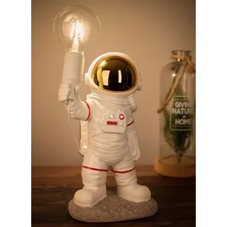 Brubaker Astronauten Tischlampe Weiß/Gold