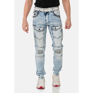Cipo & Baxx Straight-Jeans in ausgefallenem Look blau 42