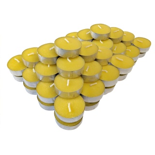 Spetebo Duftkerze Citronella Duft Teelicht - 40er Pack (Set, 40-tlg., Insekten Abwehr), Zitronen Duftkerze gegen Mücken gelb