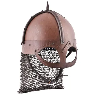 Ulfberth - Der Gjermundbu Helm mit vernieteter Brünne, 2 mm Stahl – Schaukampf-tauglicher Wikingerhelm (M)