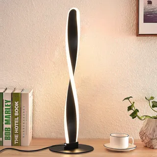 ZMH LED Tischlampe Nachttischlampe Modern - 52CM Design Tischleuchte Dimmbar mit Schalter 10W Energiesparen Schwarz Nachttischleuchte für Schlafzimmer Wohnzimmer Arbeitzimmer Büro