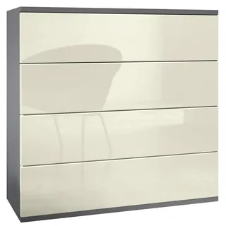 Vladon Pavos V3 76 x 76 x 35 cm Anthrazit matt / Creme Hochglanz