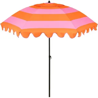 Mica Decorations Neigbarer Sonnenschirm mit Streifenmuster - Stockschirm 238 x Ø197 cm - Garten oder Balkon Sonnenschutz - Polyester, Stahl - Hell... - Orange
