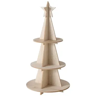 BOLTZE Etagere Etagere CHRISTMAS TREE natur braun Holz Dekoetagere Weihnachtsbaum Tan
