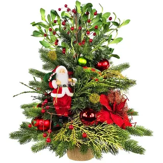 Laalu Weihnachtsbaum, Grün, Rot, Gold, Kunststoff, Tanne, 60 cm, Dekoration, Weihnachtsdekoration, Weihnachtsbäume & Zubehör
