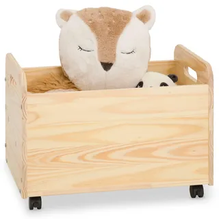 IDIMEX Spielzeugkiste Benjamin aus Kiefer Massivholz Natur - Kinderzimmer Aufbewahrung, Spielzeugbox, Holzkiste mit Rollen, Aufbewahrungstruhe
