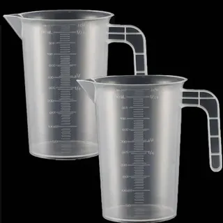 2 Stück Messbecher Kunststoff Set Mit Griff und Gramm Skala 500ml, Hitzebeständig Präzisions Messbecher für Waschmittel, Küche, Labor, die Autopf