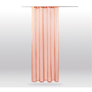 Gardine Noella, Bestlivings, Kräuselband (1 St), transparent, Sichtschutz 140x245cm transparente Scheibengardine in vielen versch. Farben orange