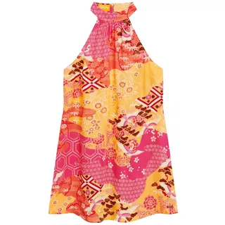 Superdry Damen Ärmelloses Minikleid mit Print Gold Pink Stork Wolke 40 - 40