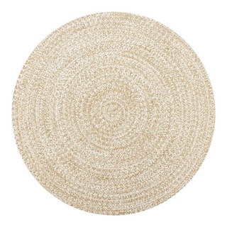Teppich Teppich Handgefertigt Jute Weiß und Natur 150 cm, vidaXL, Runde weiß Ø 150 cm x 150 cm x 150 cm