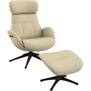 flexlux Relaxsessel FLEXLUX Polyester 90 x 107 x 89 cm Beige drehbar mit Kopfteil