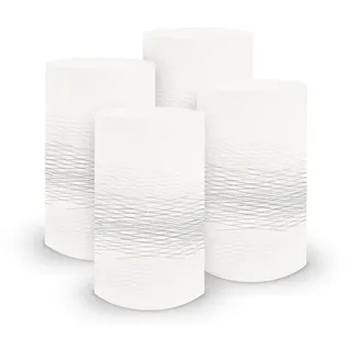 itenga 6X Windlicht Tischlicht aus Folie I Linien I 10,0 x 21,0 cm I ideal als Tischdeko für Jede Feierlichkeit I geeignet für Teelichter oder LED-Kerzen (Grau)