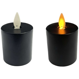 Coen Bakker Deco BV LED-Kerze Votive Candles (Set, 2-tlg), schwarz bewegliche Flamme Timer 4,5x8cm schwarz