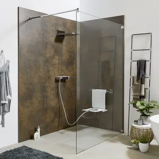 Sprinz Inloop Walk-In Dusche, Beschläge eckig, Breite bis 160 cm, Duschkabinen, IE31.3-CH-SC,